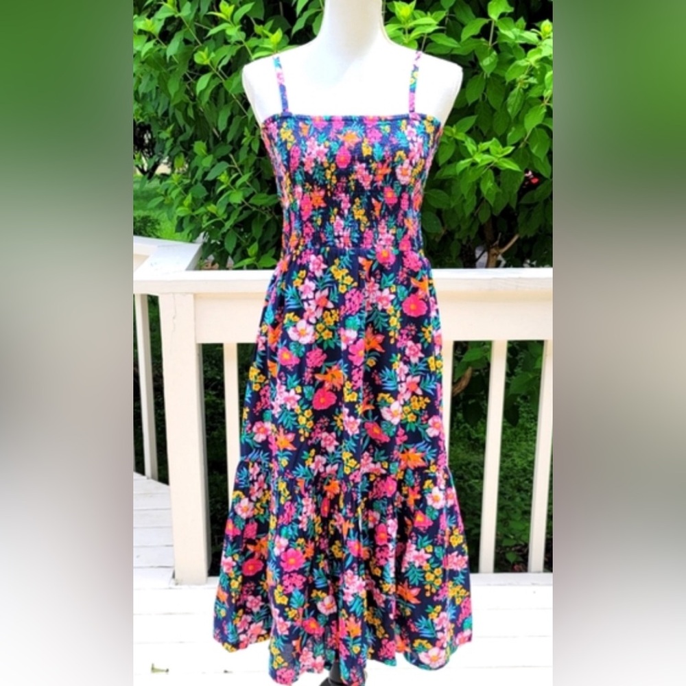PERFECT for summer!! Jcrew smocked top dress. Perfect combination of colors!